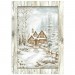 Набор рисовой бумаги для декупажа Stamperia Mini DFSA6X10 "White Christmas" рождественский, А6, 8 листов